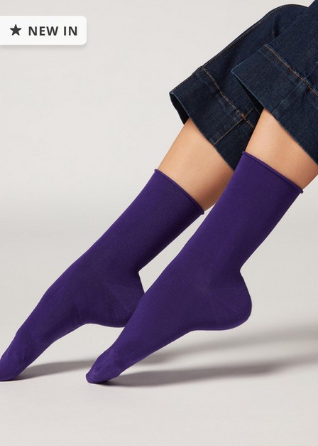 Calzedonia - Bright Purple Ankle Socks With Cashmere, Women